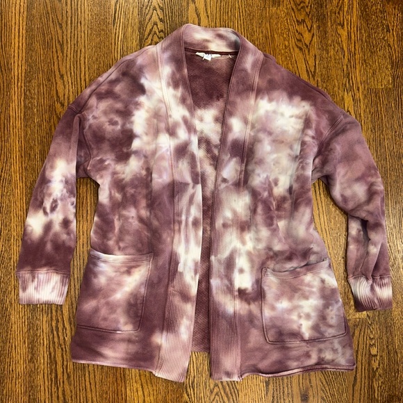 JOY LAB Tie Dye Mauve Cardigan w/pockets SZ SMALL - Picture 1 of 10
